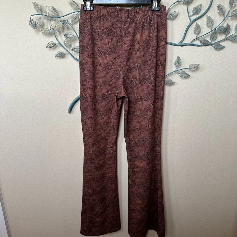 Free People Harper Pull on stretch knit floral pants M - Picture 7 of 8